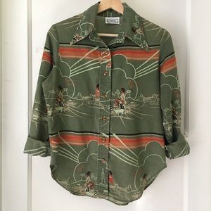 Vintage Southwest Native Pattern Button Down